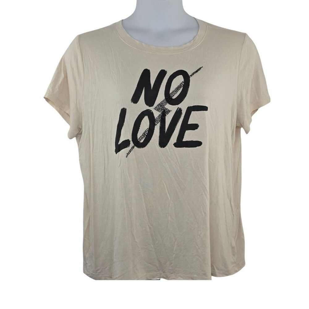 NEW Torrid 1 Super Soft Beaded 'NO LOVE' Graphic Tee 4005-